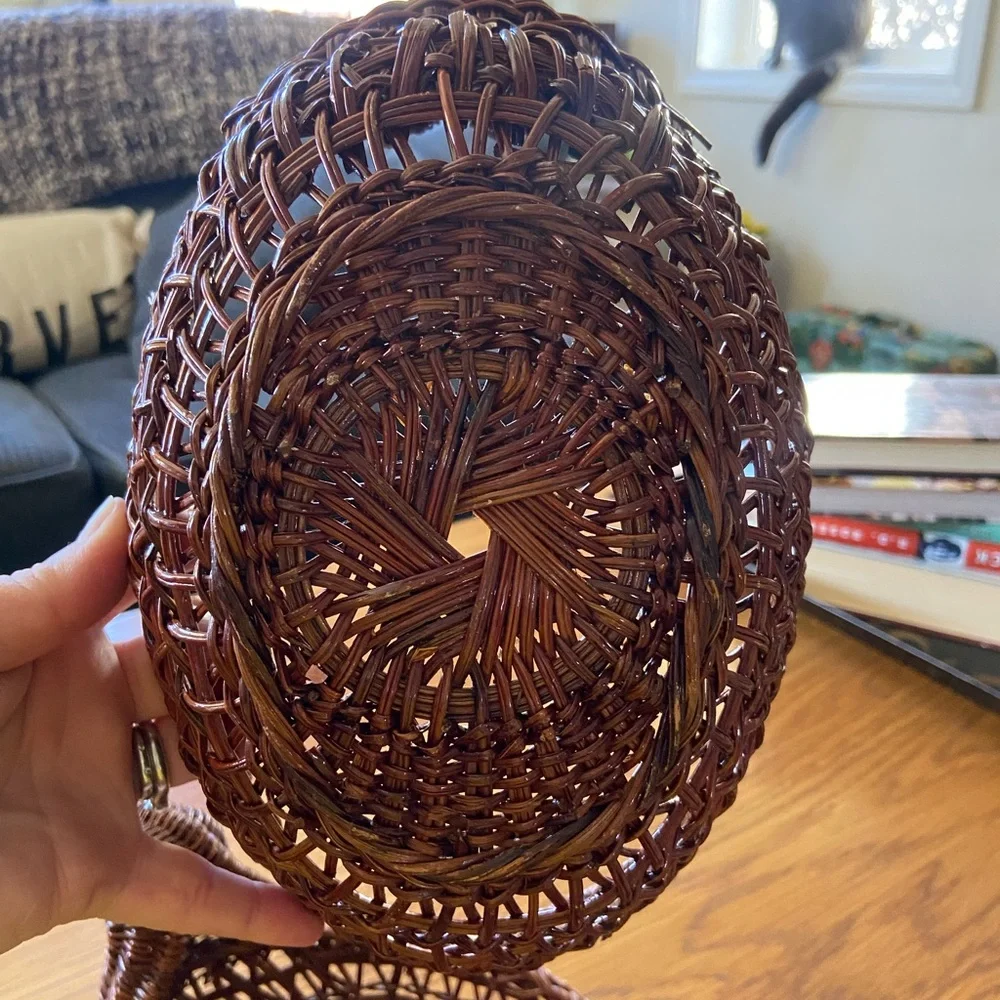 2 Vintage Wicker Birds Baskets